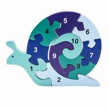 Holzpuzzle Schnecke mit Zahlen