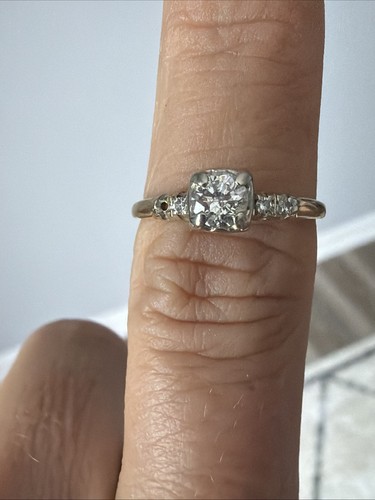 14k gelbgold diamant ring - diamant,