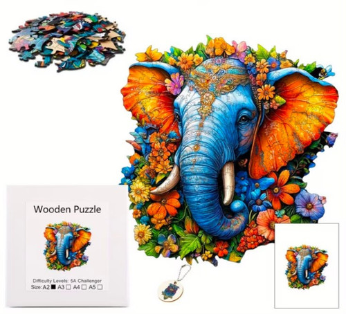 Holzpuzzle elefant tiere - elefant,