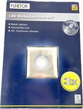 Flector Einbauleuchten 3x 2,3W Eckig Satiniert Metall Warmweiß LED Spot R926