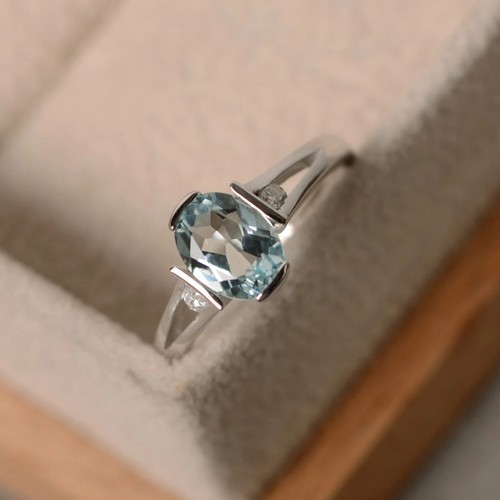 Aquamarin ring sterling - ring,