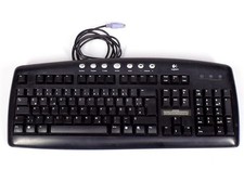 Logitech Black Internet Keyboard PS2 QWERTZ Tastatur Deutsch Schwarz Multimedia