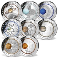 SONNENSYSTEM / PLANET - ZUR AUSWAHL - SILBER - MEDAILLE - SILBERBARREN