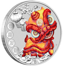 Chinese New Year 2020, 1 oz Silber farbig, Neujahrsdrache