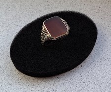 Ring Silber 835 mit Stein rot Herrenring Vintage antik alt Erbstück aus Nachlass