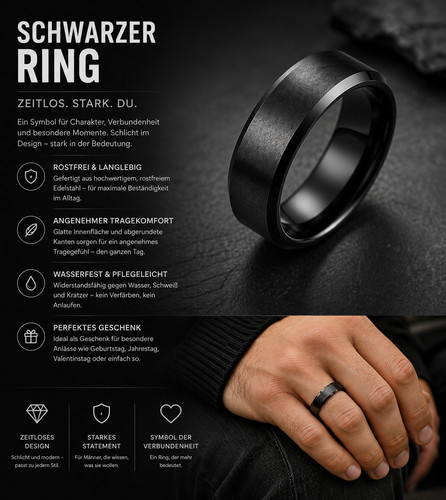 Schwarzer ring partnerring - ring,