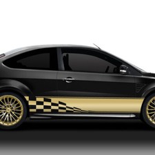 Autoaufkleber Autofolie Seitenaufkleber Auto 2er Set Karo Racing Flags Car X8134