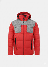 HEAD Herren Daunen Skijacke REBELS SUN II, Gr. L = 52, rot/grau