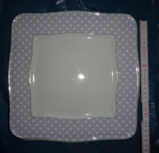 4 große Teller, Porzellan, eckig, 4-eckig, Speise-Teller