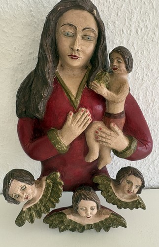 Handgeschnitzte madonna mit - handgeschnitzte,