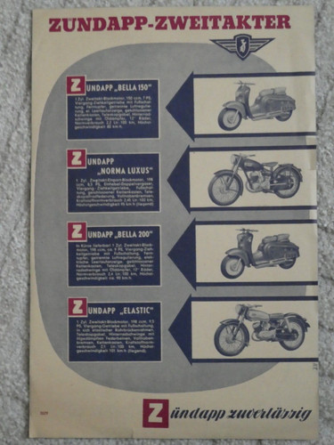 Zündapp prospekt 50er jahre - zÜndapp,