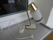 DDR Nachttisch - Schreibtischlampe, volle Funktion, Messing, Glas, sehr gut