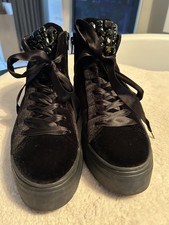 Stiefelette K & S Schwarz Samt Gr . 40 