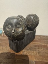 Ausdrucksstarke Skulptur Keramik, 80er Jahre, Kunsthandwerk, Eulen, Vögel 