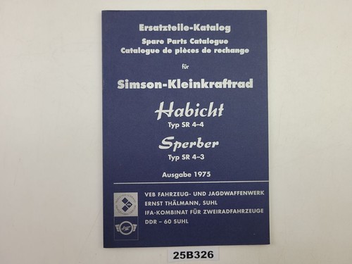 Simson ersatzteilkatalog 1975 - ersatzteilkatalog,