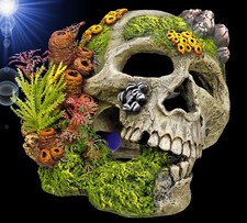 TOP Aquarium Terrarium Deko ✿ TOTENKOPF ✚ PFLANZEN ✿ Stein Zubehör (135)