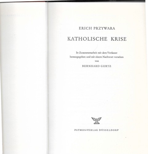 Erich przywara katholische - erich,
