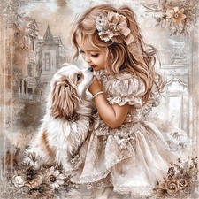 Wandbild Hund Mädchen Beste