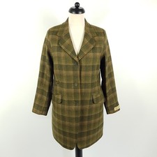 Magee 1866 Blazer Damen DE 38 UK 12 Grün Braun Wolle Tweed Mantel Longblazer