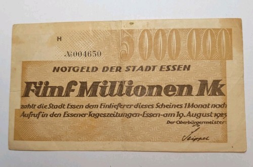 Fünf millionen mark 1923 - 5,