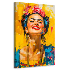 Leinwand Bild Lachende Frida Kahlo Abstrakt Wandbilder Wohnzimmerbild Wanddeko