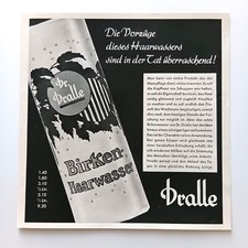 1940 Dralle Birkenhaarwasser Körperpflege Werbeanzeige, Werbung Reklame