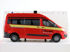 Busch 52517 Ford Transit Custom (2016) "Werkfeuerwehr Aurubis Hamburg" 1:87/H0