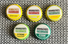 5 verschiedene Kronkorken - Deutschland - Krombacher - Fassbrause - Zitrone