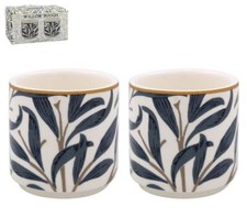 VINTAGE STIL WILLIAM MORRIS WILLOW BOUGH 2ER SET EIERBECHER SET IN GESCHENKBOX L&P