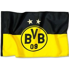 BVB Borussia Dortmund Stockfahne Logo Fahne Flagge 60x40 schwarz/gelb Fanartikel