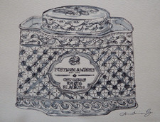 Aquarell Gemälde eines