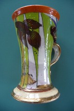 Unikat! Tasse Lone Borgen, Dänemark, 1998, signiert, Goldakzente