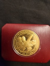 1976 22ct Gold auf Silber Münze Concorde 1. Passagierflug London nach Bahrain