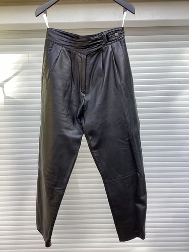 Damen leder bundfaltenhose - damen,