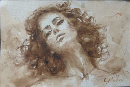 Gerry miller aquarell frau - gerry, miller.