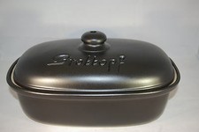 Brottopf 30 cm schwarz matt Oval , Steinzeug Westerwald