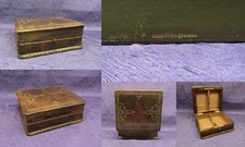 Kartenspiel Holzbox mit Lederbezug um 1900 goldgeprägt" Adolf Näter Dresden"