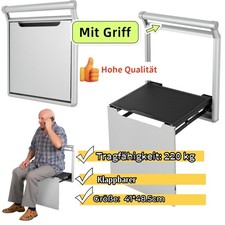 Klappstuhl Duschhocker Wandhocker Schuhwechsel Duschklappsitz Mit Griff 220kg DE