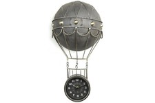 Nostalgische Wanduhr Heißluftballon BALLOON Grau L Vintage Landhaus L71cm NEU