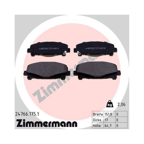 Zimmermann bremsbelagsatz für - bremsbelagsatz,