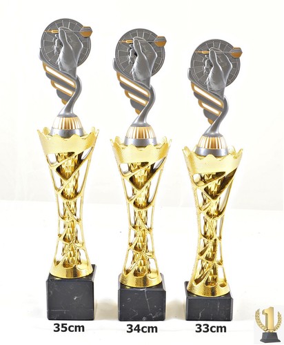 Dart trophäe pokal 3er - trophäe, set