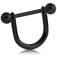 Piercing Nipple Shield STEIGBÜGEL Schwarz Black Intim Brustpiercing Bruststab