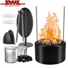 Freistehender Bio-Ethanol Standkamin Dekokamin mit Zubehör Kaminofen anthrazit