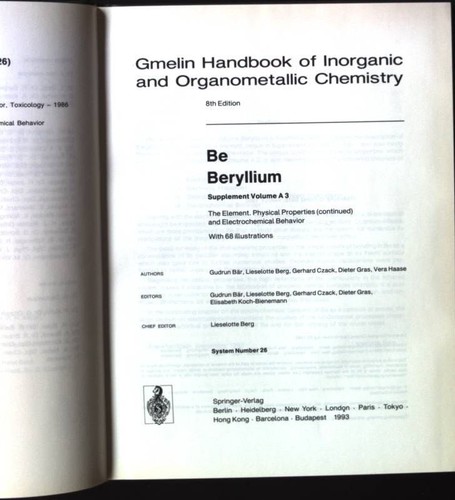 Gmelin handbook inorganic - of,
