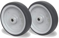 2er Set Einbaurad 125 mm Achse Apparaterolle T.P.E. Gleitlager Transportrollen