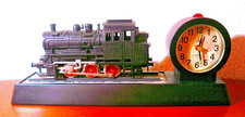 Uhr Lok Wecker "Meister Anker" mit Sound u. beweglichen Rädern beim Wecken  Bahn
