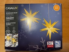 2er Set Weihnachtsstern LED Stern  3D Leuchtstern Advent gelb