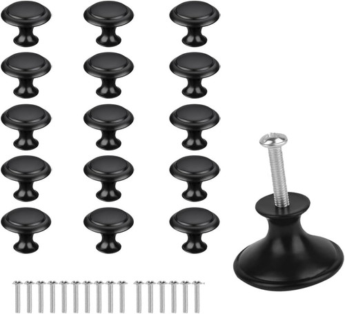 16er möbelknopf set - möbelknopf, schwarz