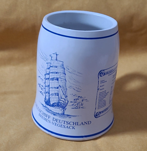 Keramik krug weiß blau - krug, weiß/blau