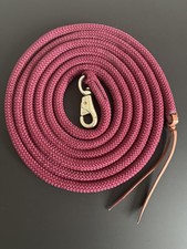 Bodenarbeitseil Bodenleine Westernrope mit Bull Snap und Lederenden 4,20 m